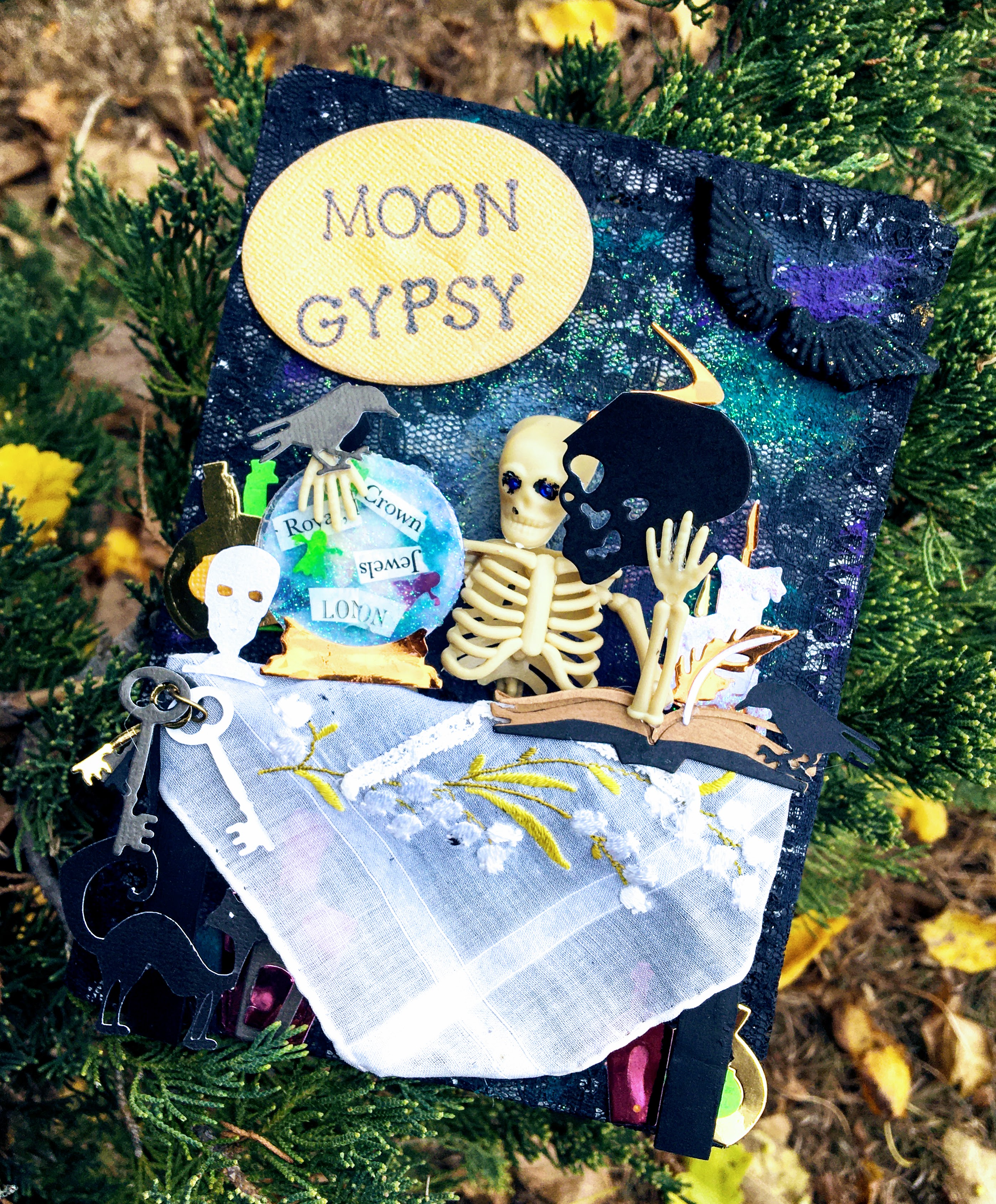 C90 Designs: Moon Gypsy mixed media card