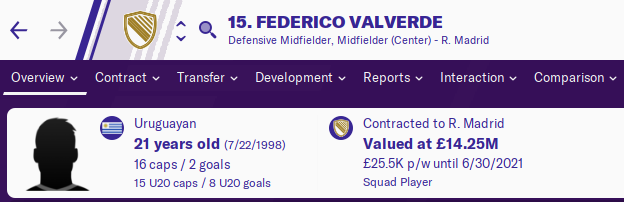 FM20 Wonderkid Analysis - Federico Valverde FM20 Wonderkid Analysis - Federico Valverde