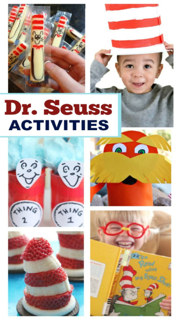 Dr. Seuss themed activities and crafts for kids. #drseuss #drseusscrafts #drseussweek #drseussactivitiesforkids #preschoolactivities #growingajeweledrose