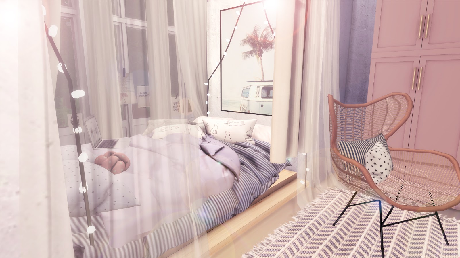 Sims 4 ARTIST TEENAGER INSTA BEDROOM DL + CC Bárbara Sims