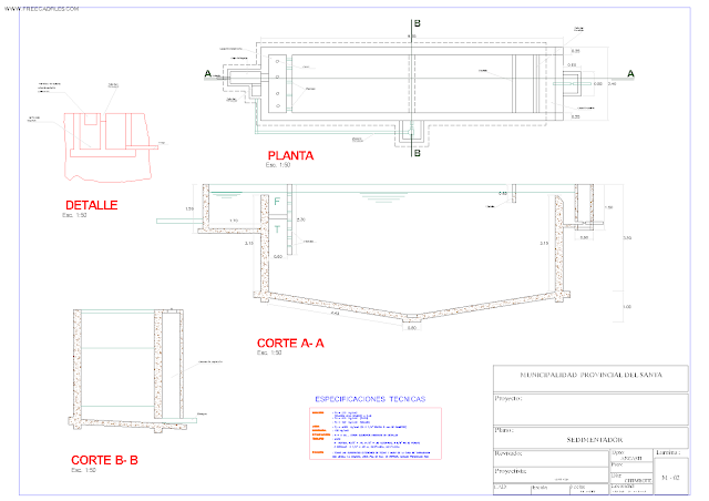 Particle Settler - Sedimentation Clarifier, Water Purification Treatment [DWG]