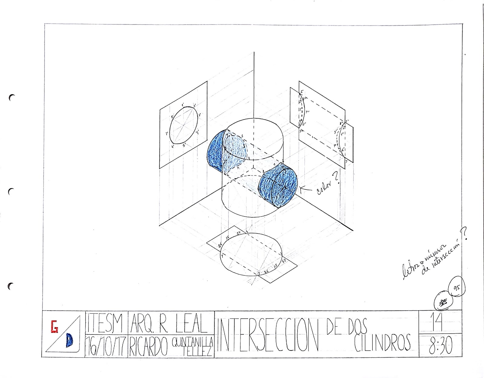MI PORTAFOLIO DE GEOMETRÍA DESCRIPTIVA Intersección de dos Cilindros