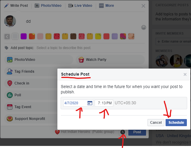 How do I Schedule a Post in a Facebook Group and Page?