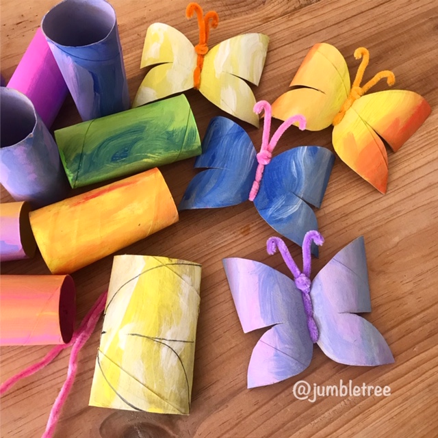 Make Easy Tissue Paper Butterflies Crafts with Kids - Made with HAPPY