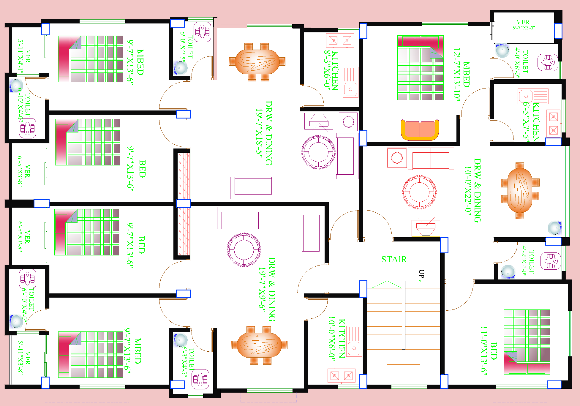 Three unit house floor plans | 3300 SQ FT - First Floor Plan - House