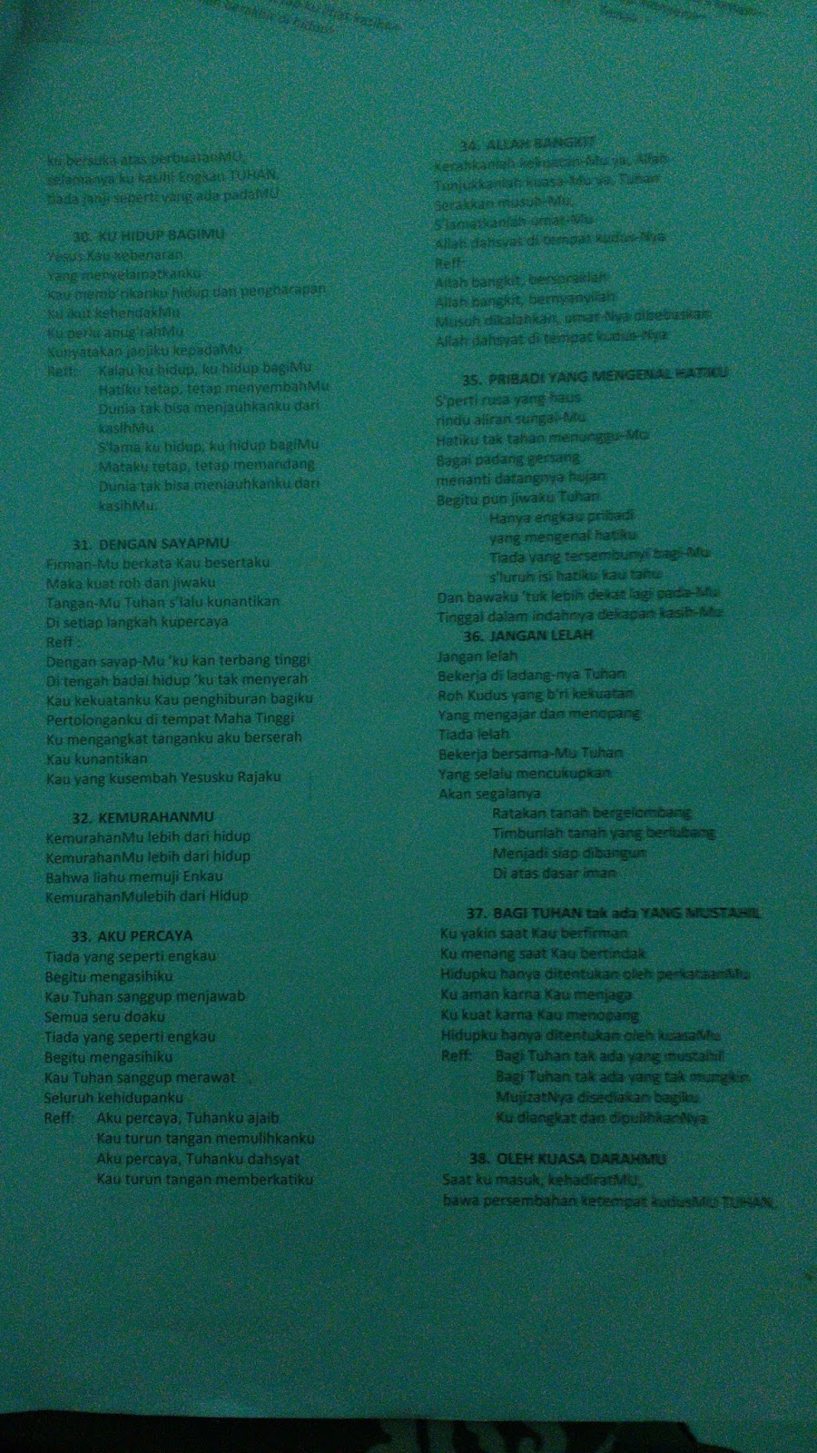 Kumpulan Lirik Lagulagu Rohani Kristen (Rohkris)