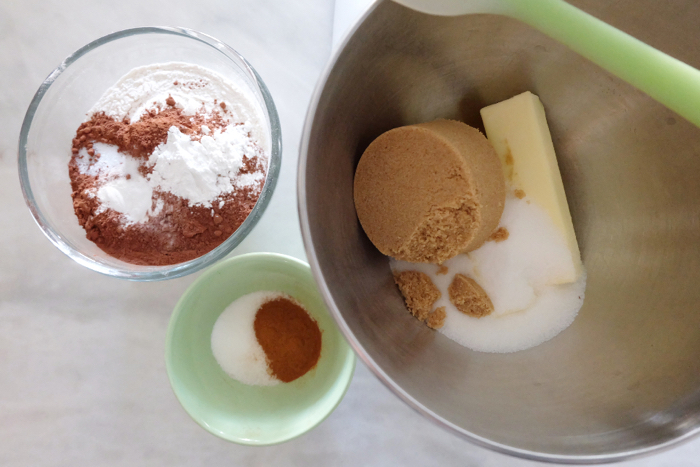 prepping cookie ingredients