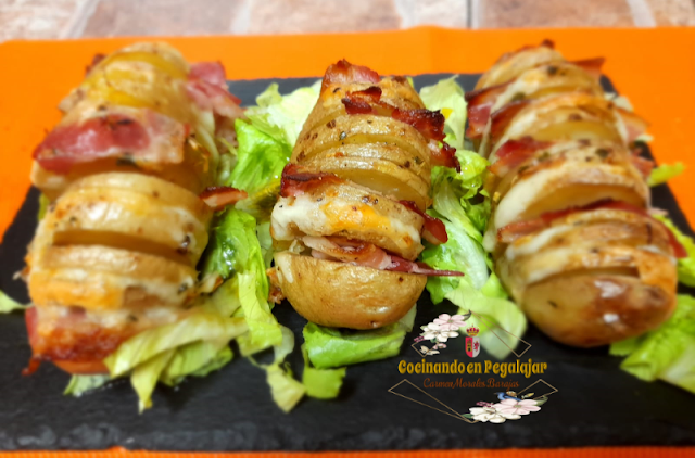Patatas Hasselback con Queso