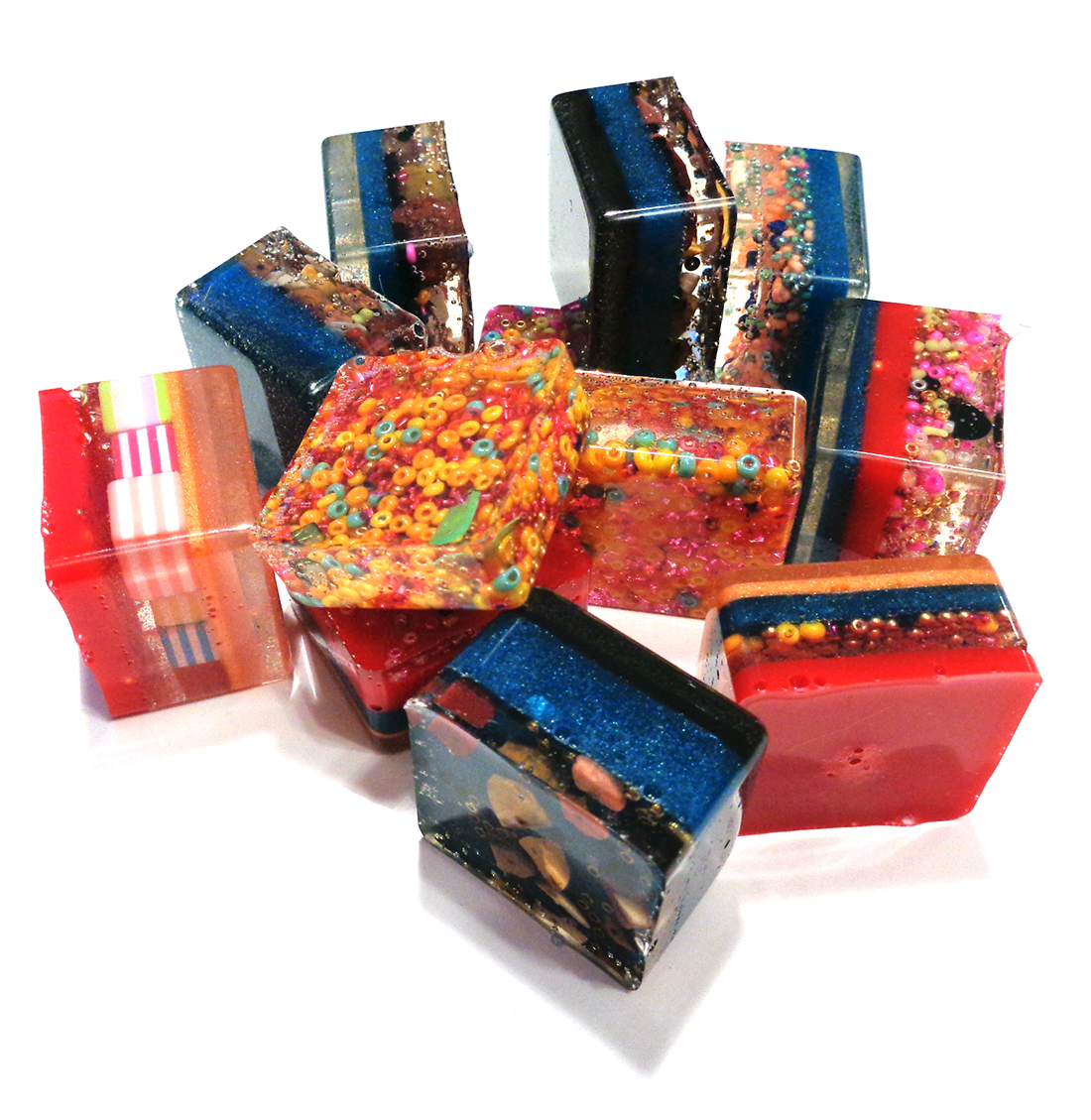 I LOVE RESIN Resin Cubes With Leftover Resin Pours
