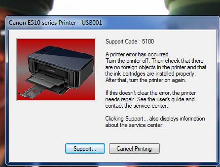 kode error 5100 printer canon mp287