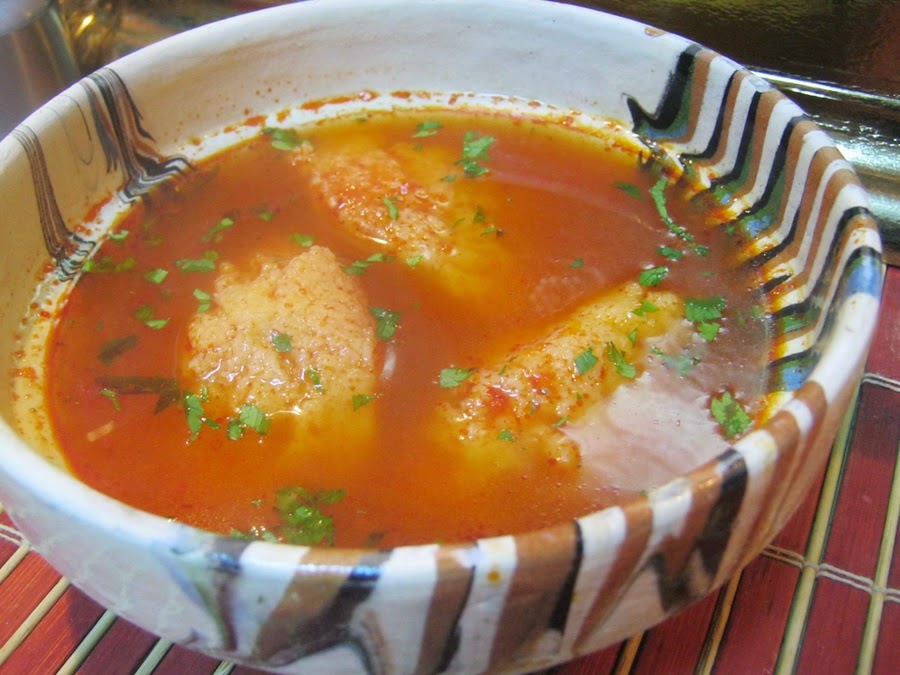 Supa de rosii cu galuste de gris