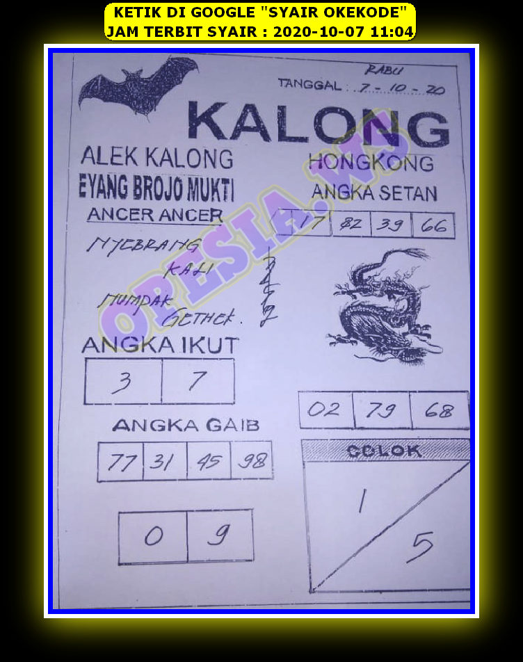 1 New Message Kode Syair Hongkong 7 Oktober 2020 Forum Syair Togel Hongkong Singapura Sydney
