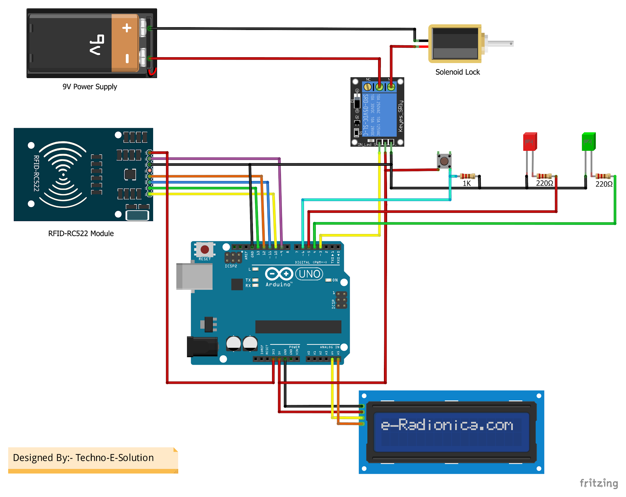 Rfid Based Door Lock System Using Arduino Uno Rfid Rc Module ...