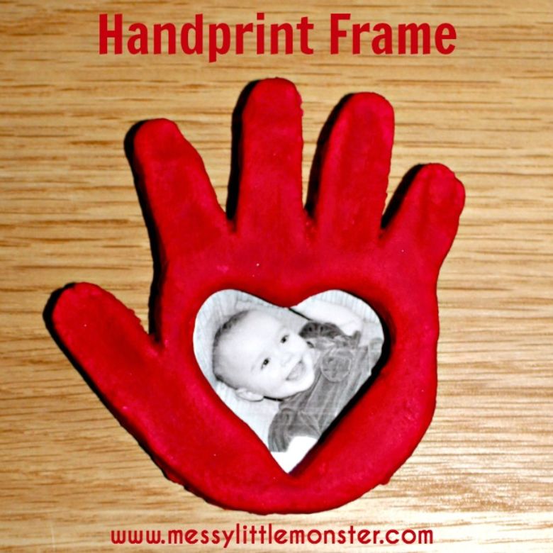 Salt dough handprint frame