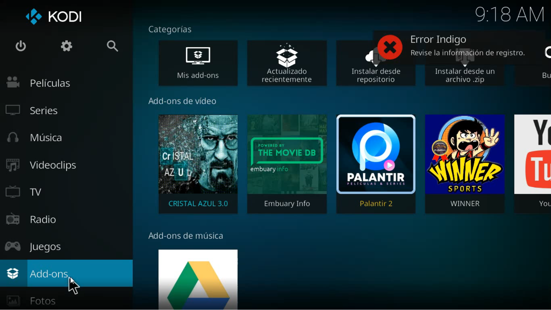 Instalar addon Balandro