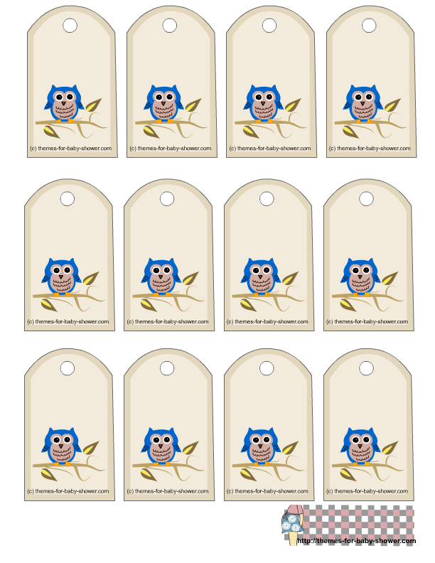 Blue Owls Toppers, labels or stickers.