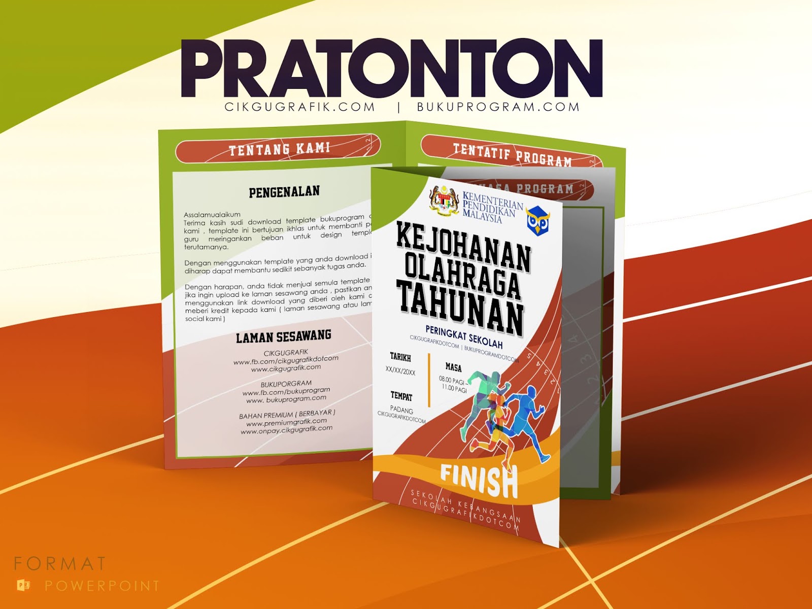 Template Buku Program Sukan Tahunan V1 | CIKGUGRAFIK