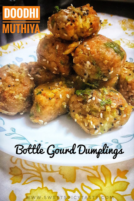 Muthiya is a traditional snack made using vegetables like doodhi/lauki/bottle gourd,cabbage, methi/fenugreek leaves ,palak/spinach .Muthiyas are either steamed or deep fried. The deep fried ones are very tasty while the steamed ones are a healthy option and will be a guilt free indulgence.