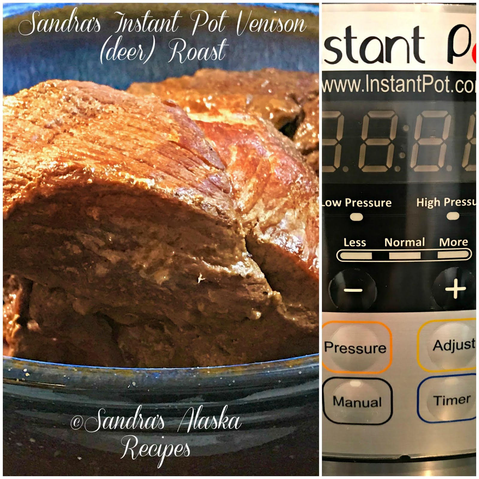 Sandra's Alaska Recipes SANDRA'S ALASKA INSTANT POT VENISON (deer) ROAST