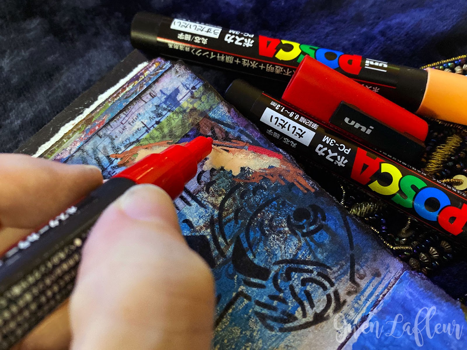 StencilGirl Talk: Art Journaling with Stencils and Posca Paint Pens