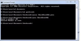 write a program to check whether the given number is even or odd in java