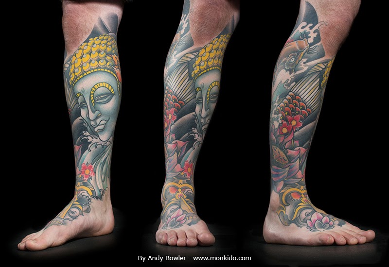 lower leg tattoo japanese