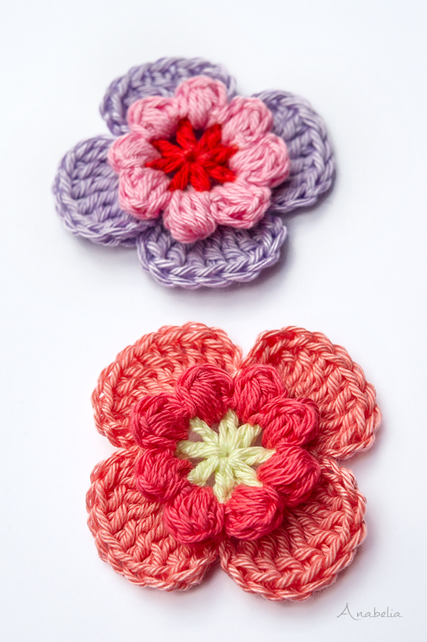 10  Crochet Flowers  free patterns, Anabelia Craft Design