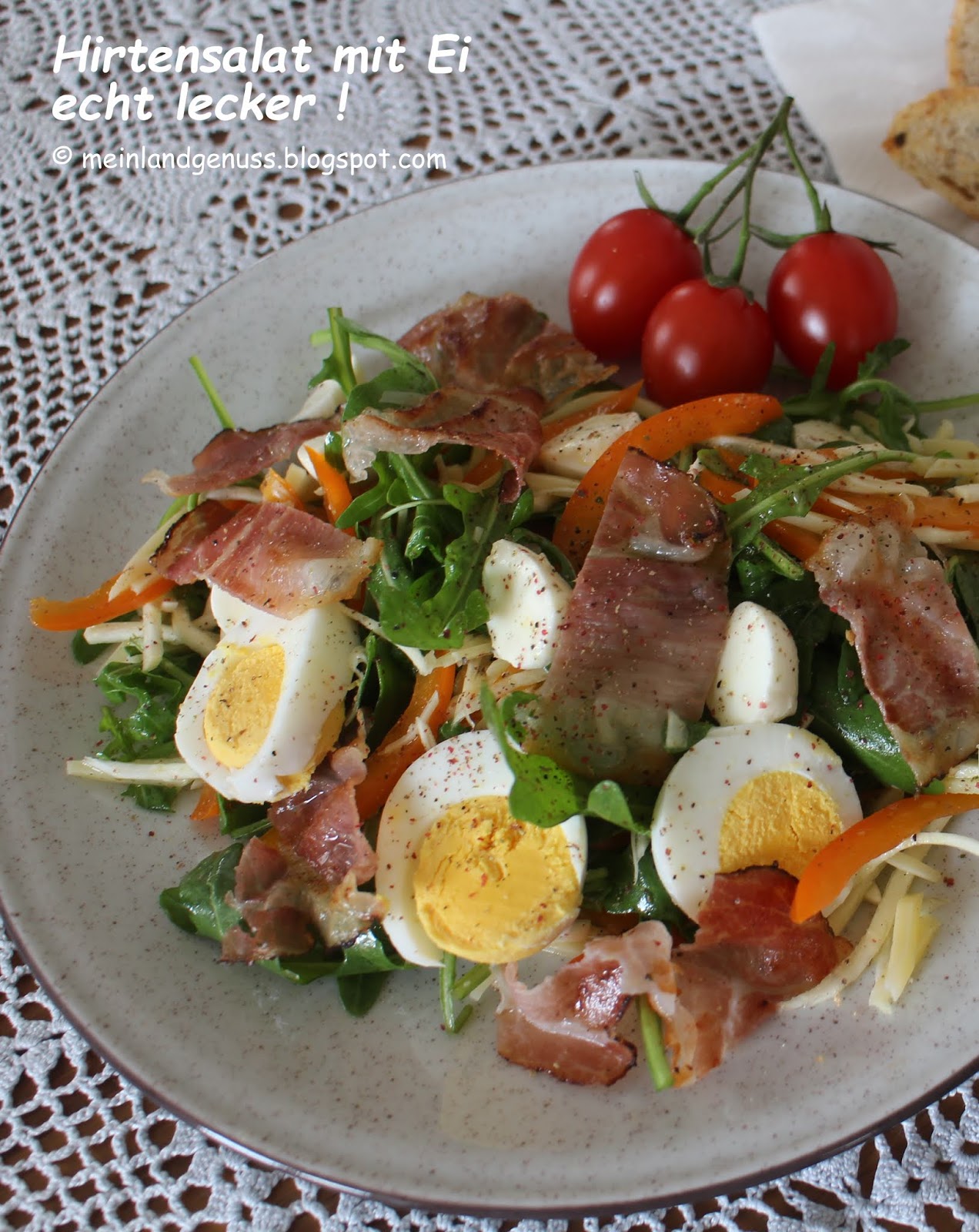 mein Land und Gartengenuss : Hirtensalat mit Ei