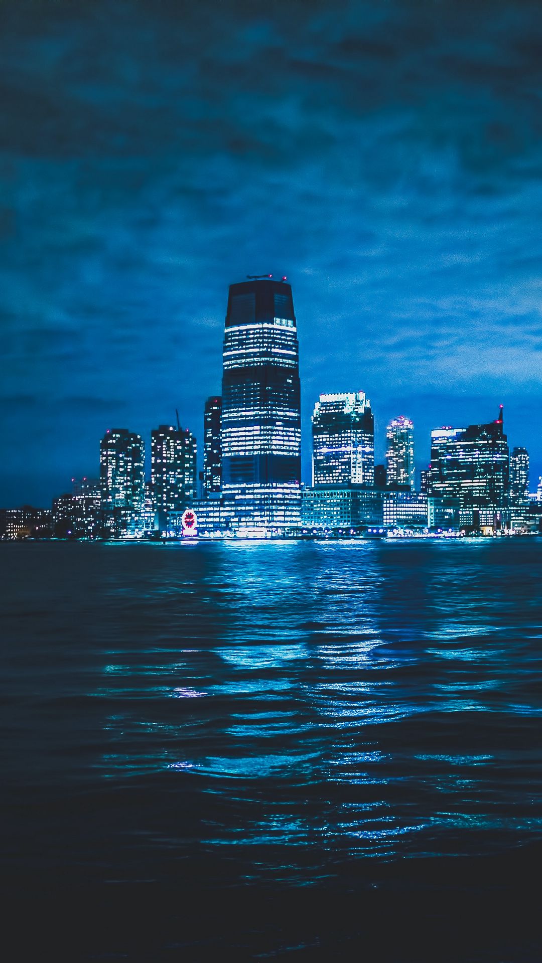 Wallpaper City, Night Sea, Lights, Buildings