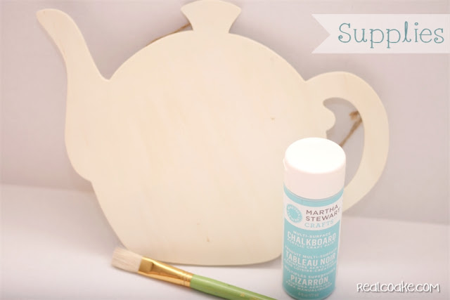 Chalkboard paint ideas ~ Make a cute tea time chalkboard paint tea pot from realcoake.com