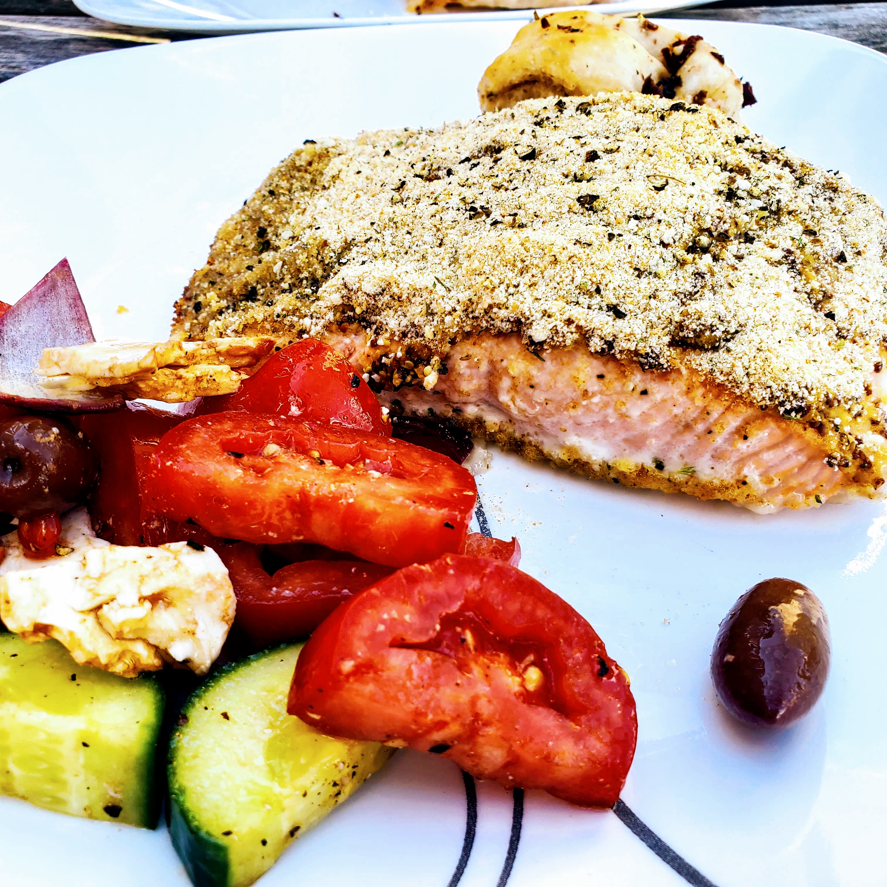 Baked Salmon with breadcrumb crust