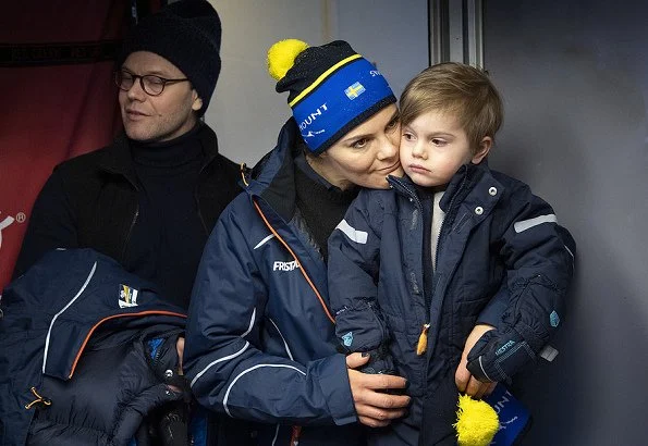 Crown Princess Victoria, Prince Daniel, Princess Estelle. Prince Oscar wore Sorel winter carnival boots