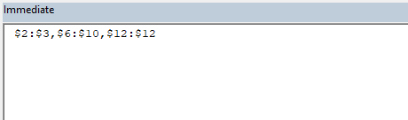 Result for the non contiguous rows