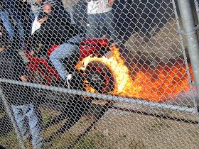 Motorcycle Flaming Burnout Kawasaki ZX12