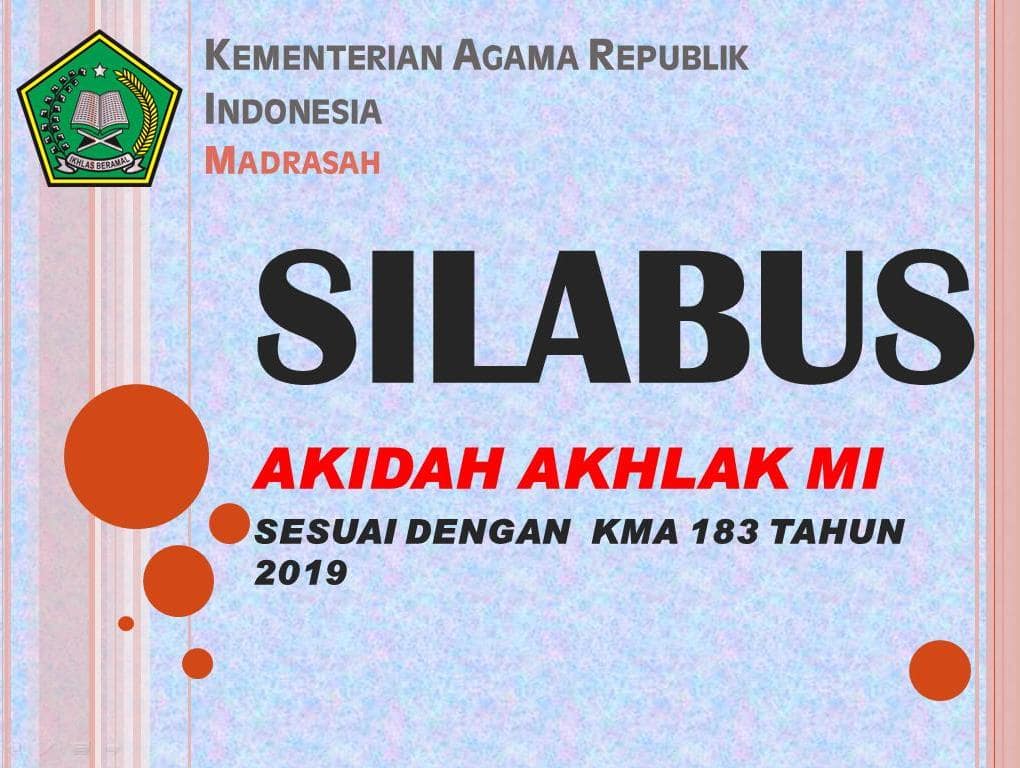 Download Silabus Al-Qur'an Hadits Terbaru Sesuai KMA 183