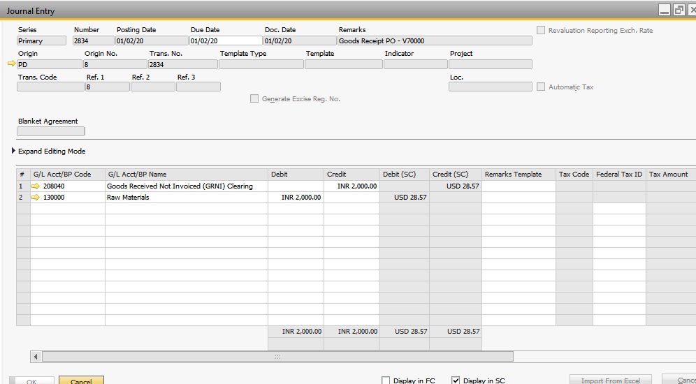 SAP Business One Knowledge Manage Freight Charges in Purchasing Document