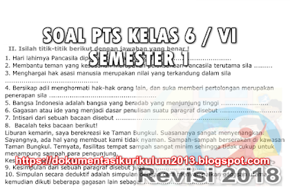 Soal Bahasa Indonesia Kelas 6 Semester 1 Kurikulum 2013