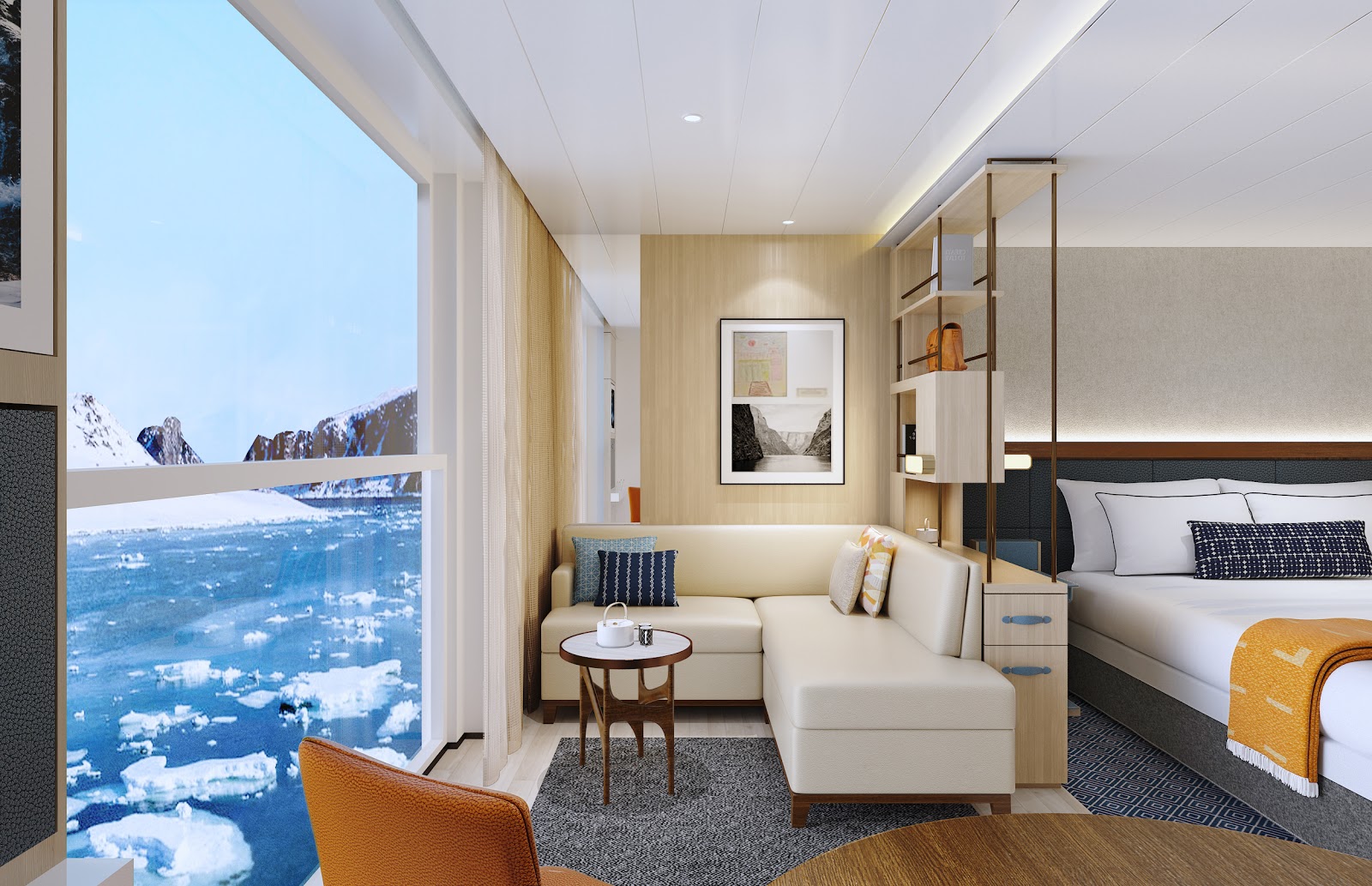 All staterooms on board Viking Octantis and Viking Polaris will feature a Nordic Balcony, a sunroom that converts into an al fresco viewing platform.