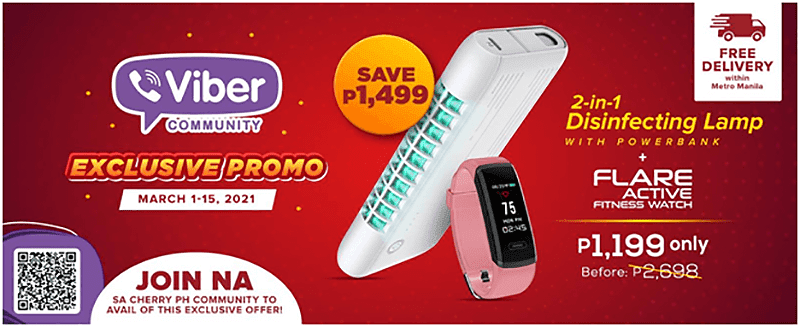 Cherry Flare Active w/ 2-in-1 Disinfecting Lamp with Powerbank Cherry Flare Active w/ 2-in-1 Disinfecting Lamp with Powerbank