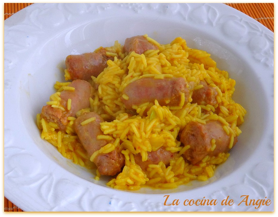 La cocina de Angie ARROZ BASMATI CON SALCHICHAS FRESCAS (Olla GM)