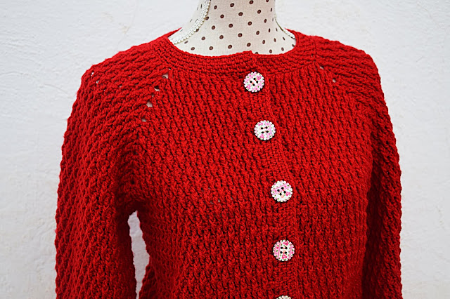 1 - Crochet imagen Chaqueta roja de mujer a crochet y ganchillo por Majovel Crochet