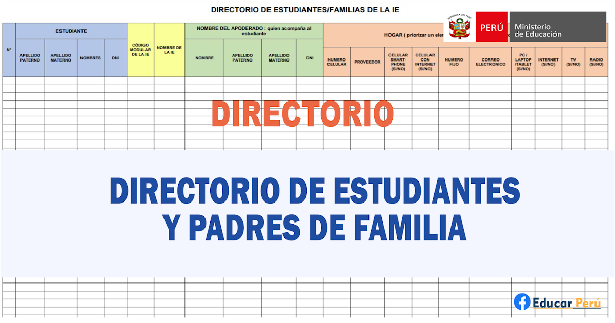 Educar Perú: Directorio de Estudiantes y Padres de Familia