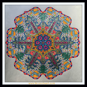 Mandalas on Monday ©BionicBasil® Colouring With Cats Mandala #96 coloured by Cathrine Garnell