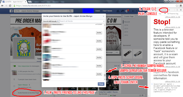 Script Auto Invite All Friends To Like Fanpage Without Plugin and Tool