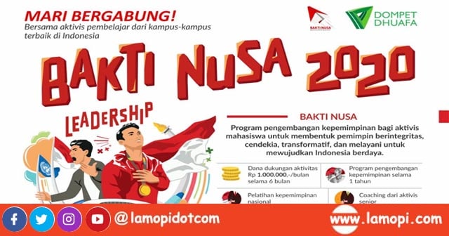  Pendaftaran Beasiswa Aktivis Nusantara  Pendaftaran Beasiswa BAKTI NUSA 2022 - 2023 Untuk Mahasiswa S1