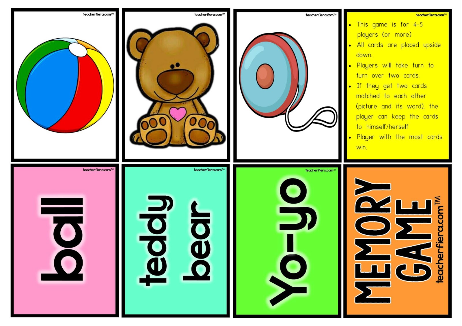 MEMORY GAME & SNAP GAME (CARD GAME) YEAR 1 UNIT 3