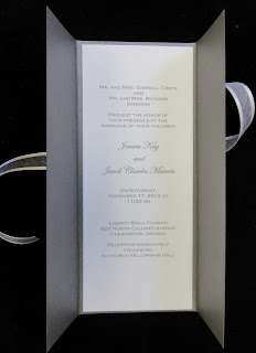 Gatefold wedding invitations out of Curious Metallic cardstock