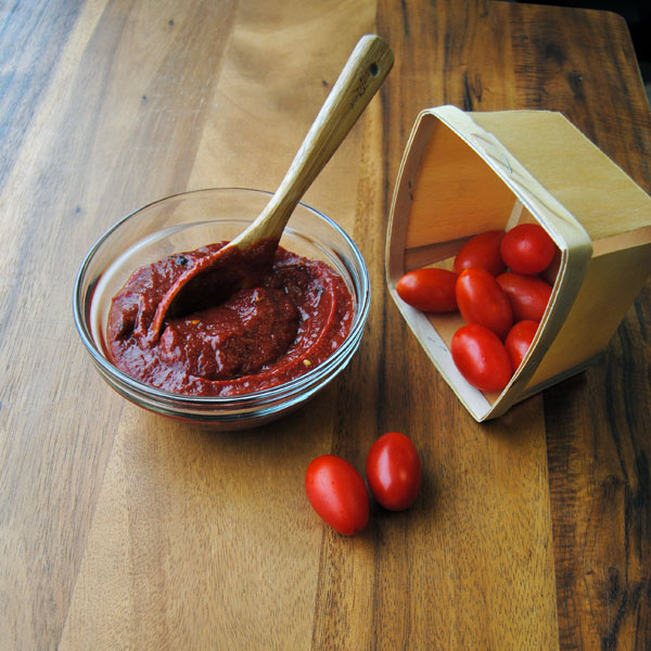 Fresh picked grape tomatoes, blueberries, and some chipotles in adobo ...