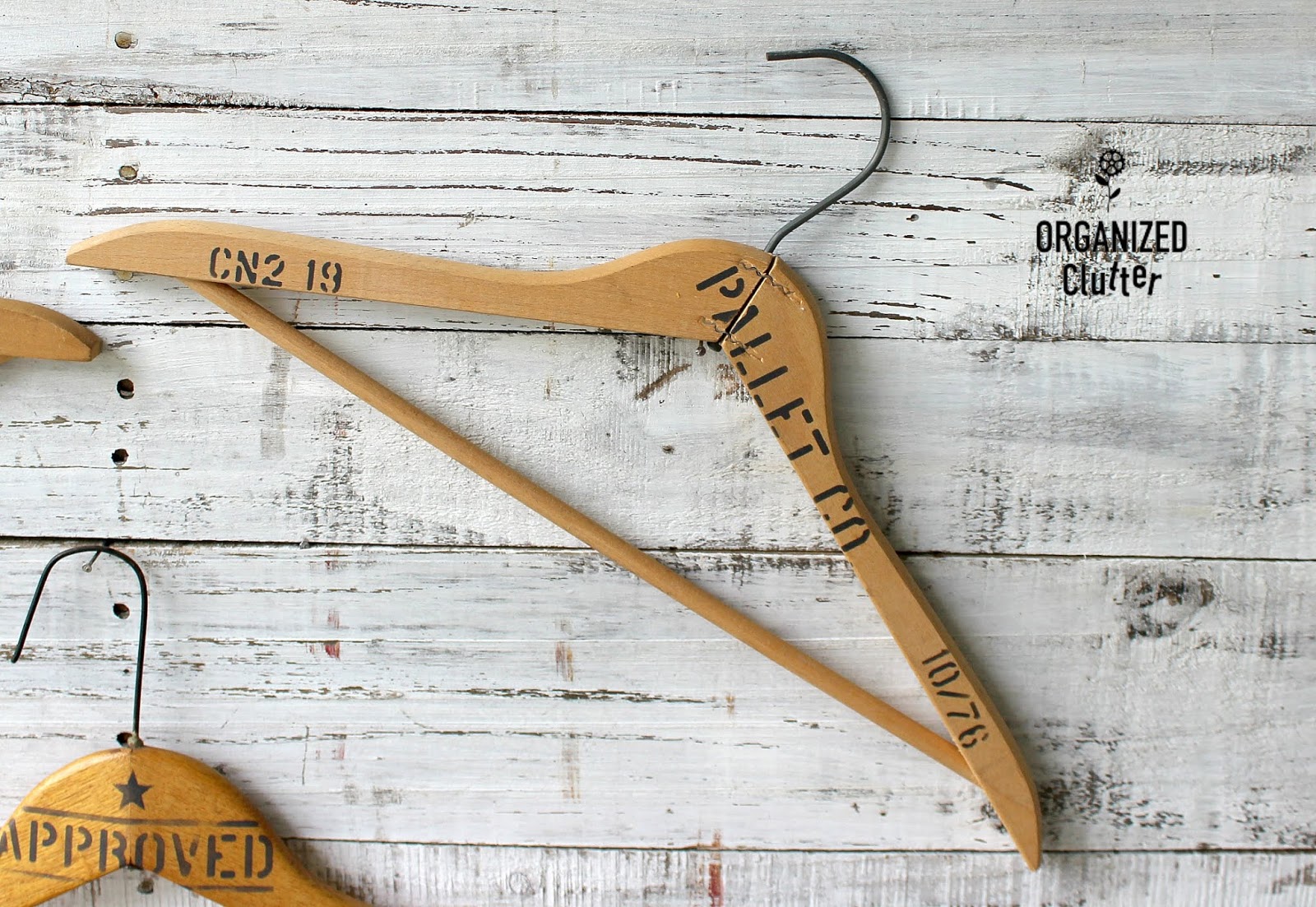 Stenciled Wooden Clothes Hanger Wall Decor Organized Clutter