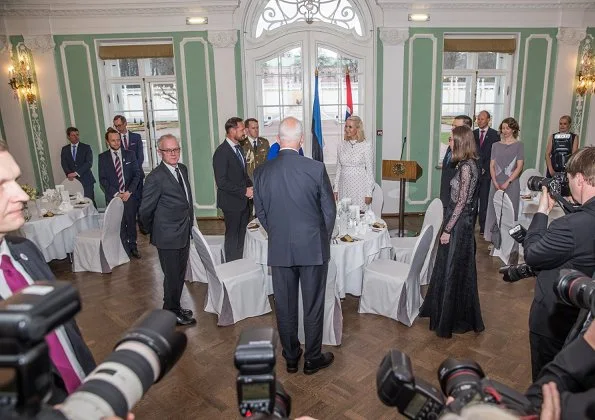 Crown Princess Mette-Marit wore her Reformation gown (first worn at the Nobel dinner), an old UFO clutch from 2003 and new Manolo Blahnik pumps